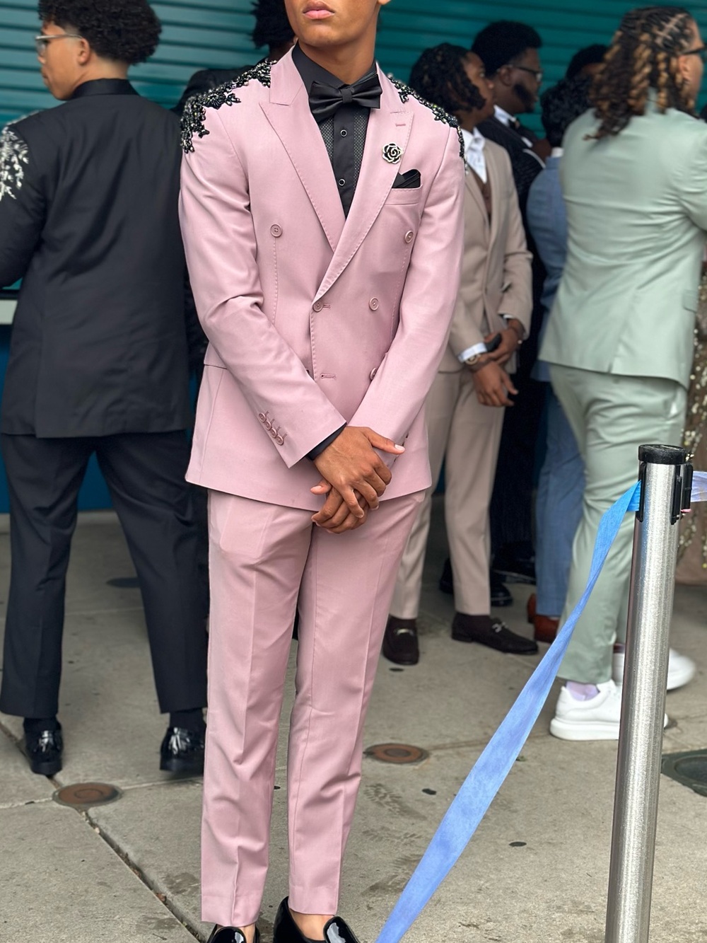 Custom Men's mauve Double-Breasted Suit Jacket & Trousers